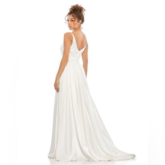 MAC DUGGAL Sleeveless Faux Wrap Draped Gown Size 2 - Picture 3 of 10